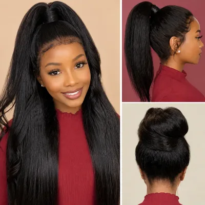 360 HD Lace Kinky Straight Human Hair Wig Hairstyles