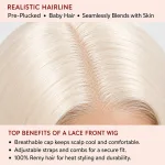 613 Platinum Blonde Lace Front Wig Features - Miracles Hair Studio Oakland