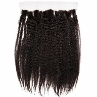 Brazilian Kinky Straight 13x4 Transparent Lace Human Hair Frontal | Miracles Hair Studio Oakland